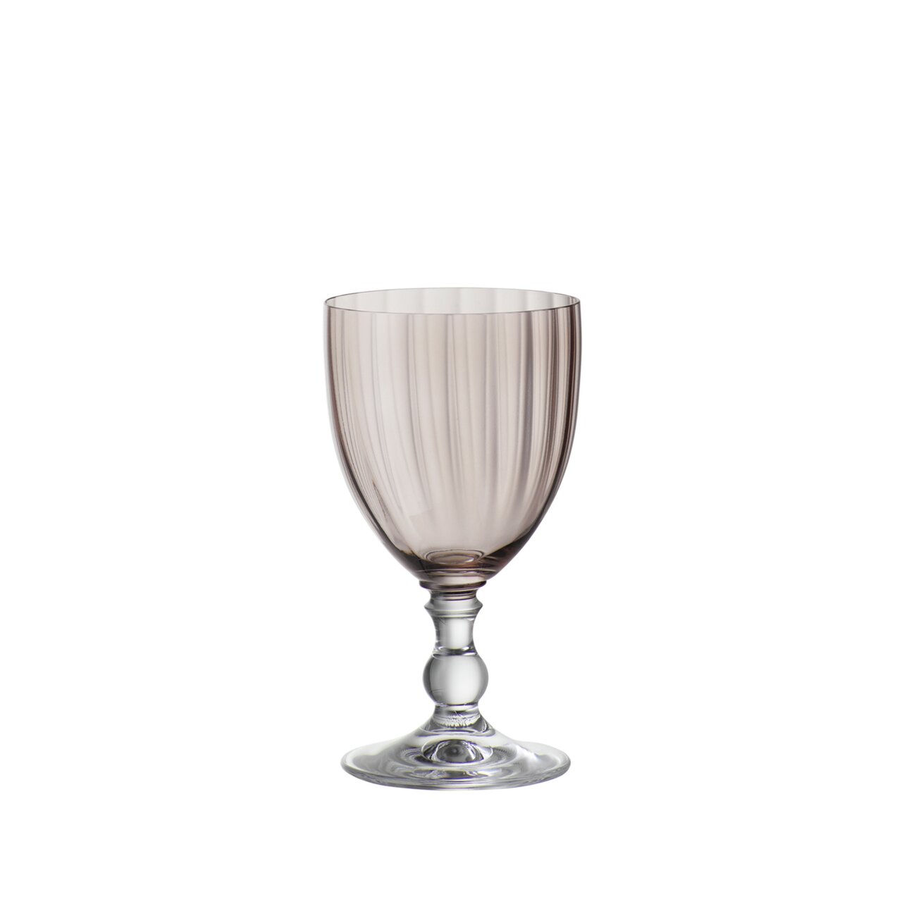 Weinkelch aus rauchbraunem Glas mit einem Fassungsvermögen von 240 ml, seitliche Ansicht