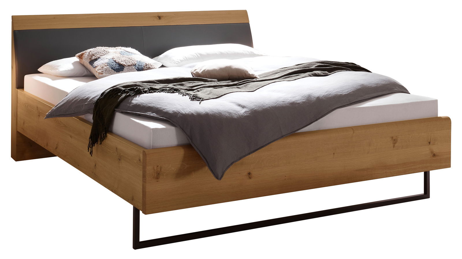 Dieter Knoll Futonbett ALESA Futonbett aus Holz mit modernem Design, seitliche Perspektive