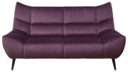 Lila 2-Sitzer Sofa mit modernem Design, frontal fotografiert