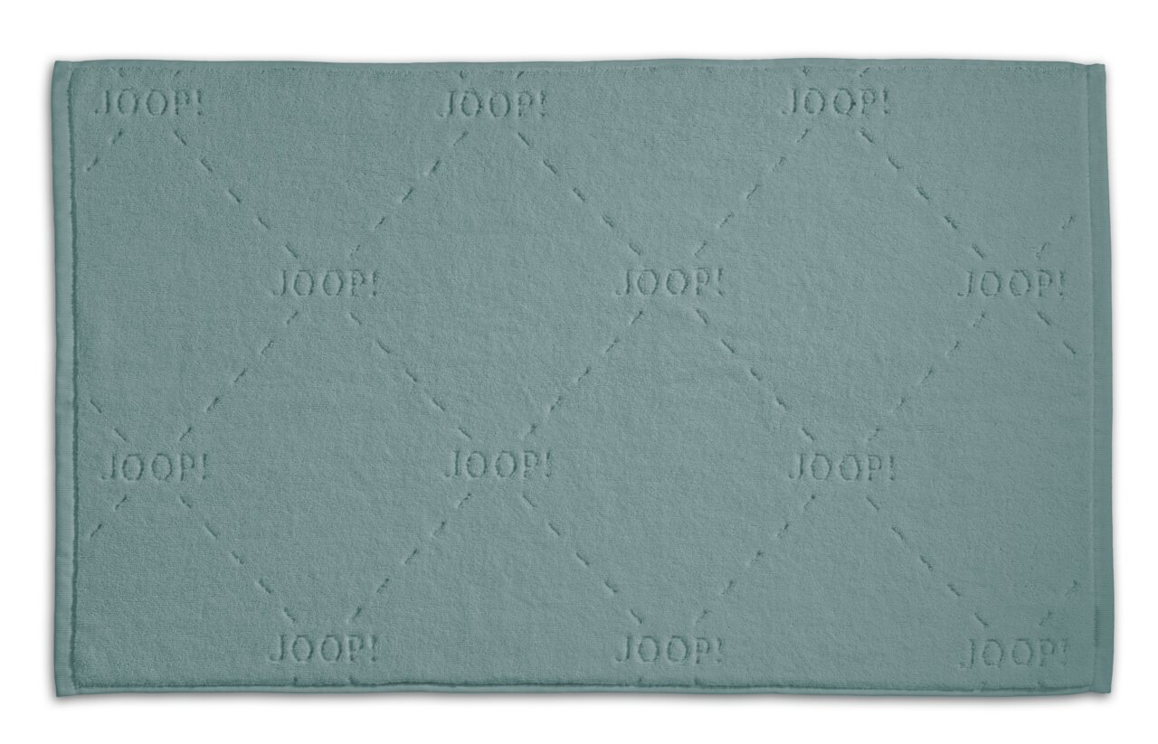 Badteppich in rechteckiger Form, hellblau mit eingeprägtem JOOP!-Muster, Draufsicht