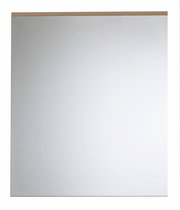 Moderner quadratischer Spiegel mit schmalem Holzrahmen, Frontalansicht