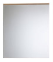 Moderner quadratischer Spiegel mit schmalem Holzrahmen, Frontalansicht