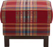 Hocker mit buntem Karomuster, Vorderansicht