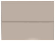 Beigefarbener Hängeschuhschrank mit zwei Klappen, frontale Ansicht