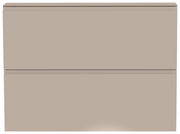 Beigefarbener Hängeschuhschrank mit zwei Klappen, frontale Ansicht