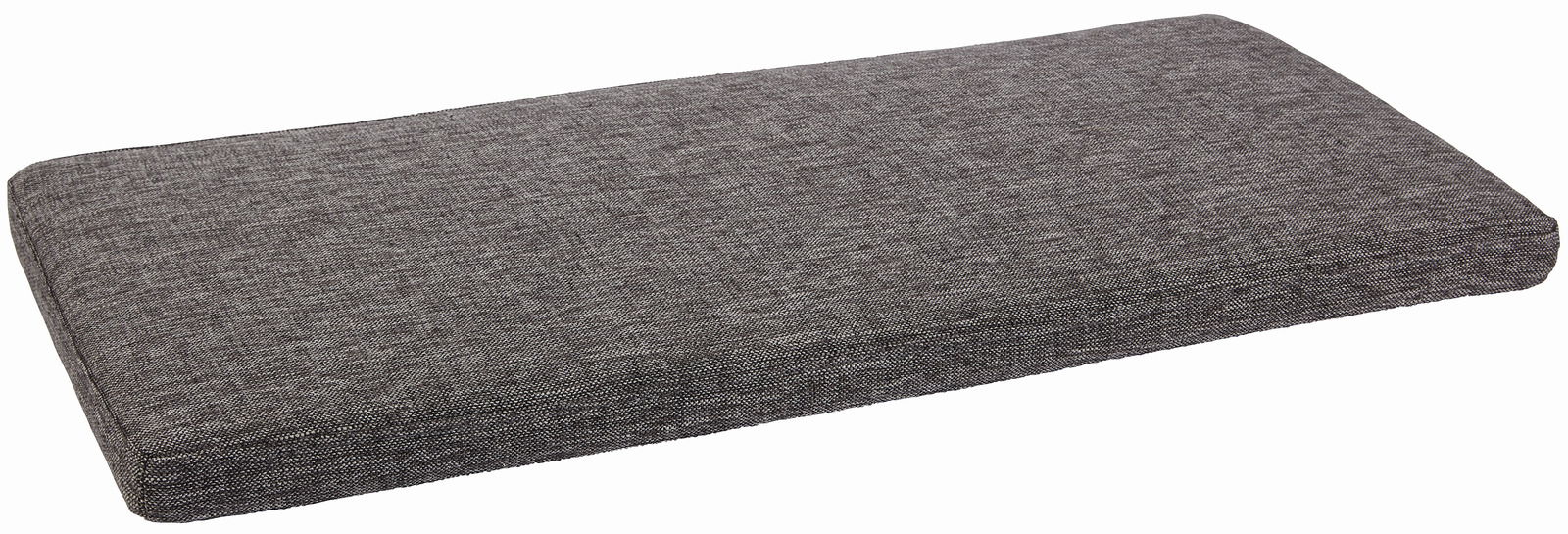 Graues rechteckiges Sitzkissen in schräger Perspektive