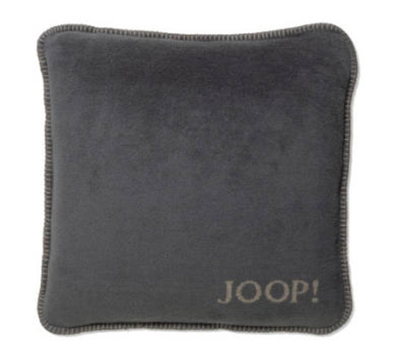 Grijze kussenhoes 50x50 cm met JOOP!-logo, vooraanzicht