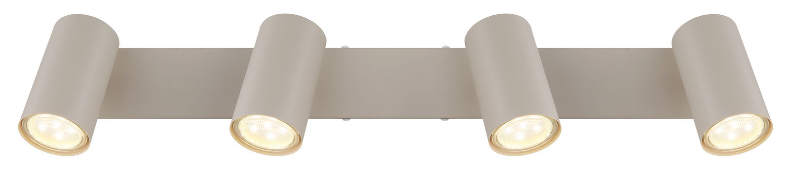 Vierfach-Strahler in moderner, zylindrischer Form, frontal abgebildet.