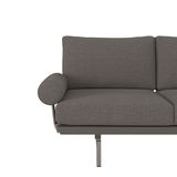 Graues Lounge-Sofa mit Armlehne, Vorderansicht