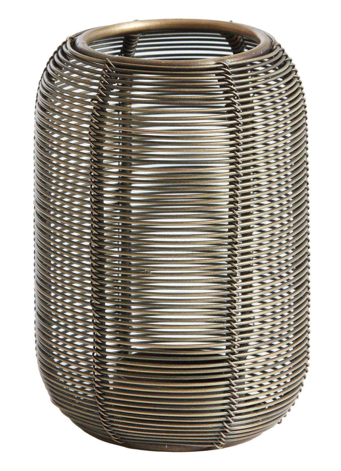 Teelichthalter aus Metall in antikem Design, seitliche Perspektive