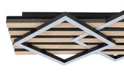 Moderne LED-Deckenleuchte mit geometrischem Design, seitliche Perspektive