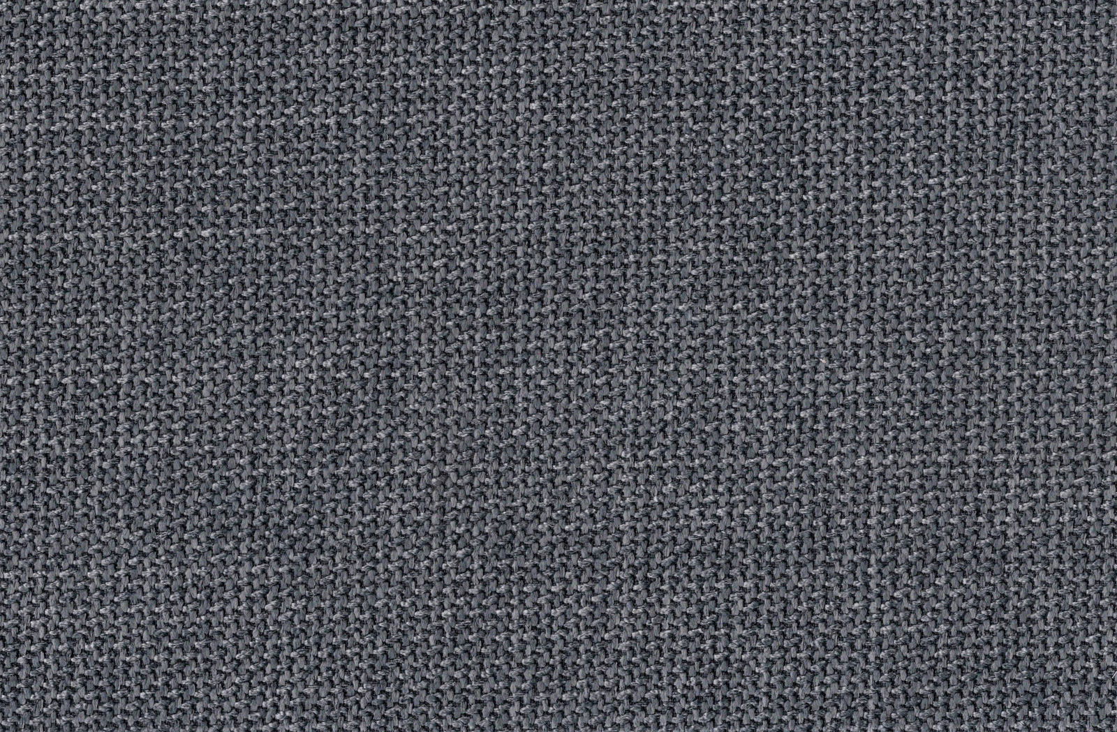 Nahaufnahme eines grauen Stoffmusters mit grober Webstruktur, Draufsicht