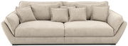 Beiges Big-Sofa mit mehreren Kissen, Frontalansicht