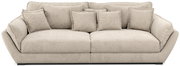 Beiges Big-Sofa mit mehreren Kissen, Frontalansicht