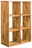 Holzregal 2x3 mit sechs Fächern, aus hellem Holz, seitliche Perspektive