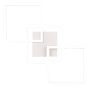 Moderne Deckenleuchte Trail mit geometrischem Design aus weißen Quadraten, Ansicht von oben.