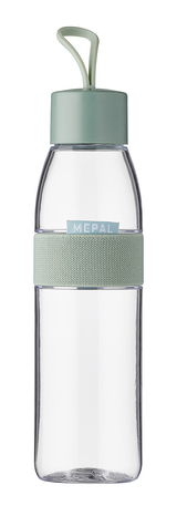 Trinkflasche Ellipse 500 ml mit grünem Deckel und Trageschlaufe, Vorderansicht
