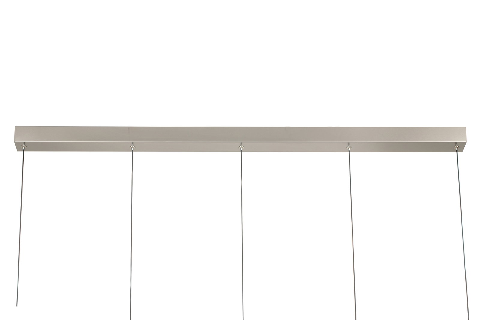 Moderne LED-Hängeleuchte in rechteckiger Form, seitliche Perspektive