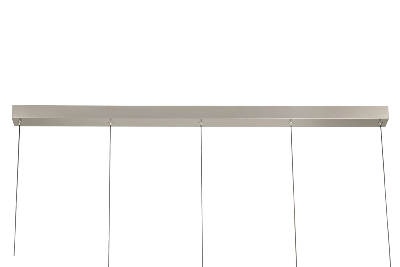 Moderne LED-Hängeleuchte in rechteckiger Form, seitliche Perspektive