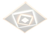 Moderne led-plafondlamp met een geometrisch ontwerp, gefotografeerd vanuit vogelperspectief.