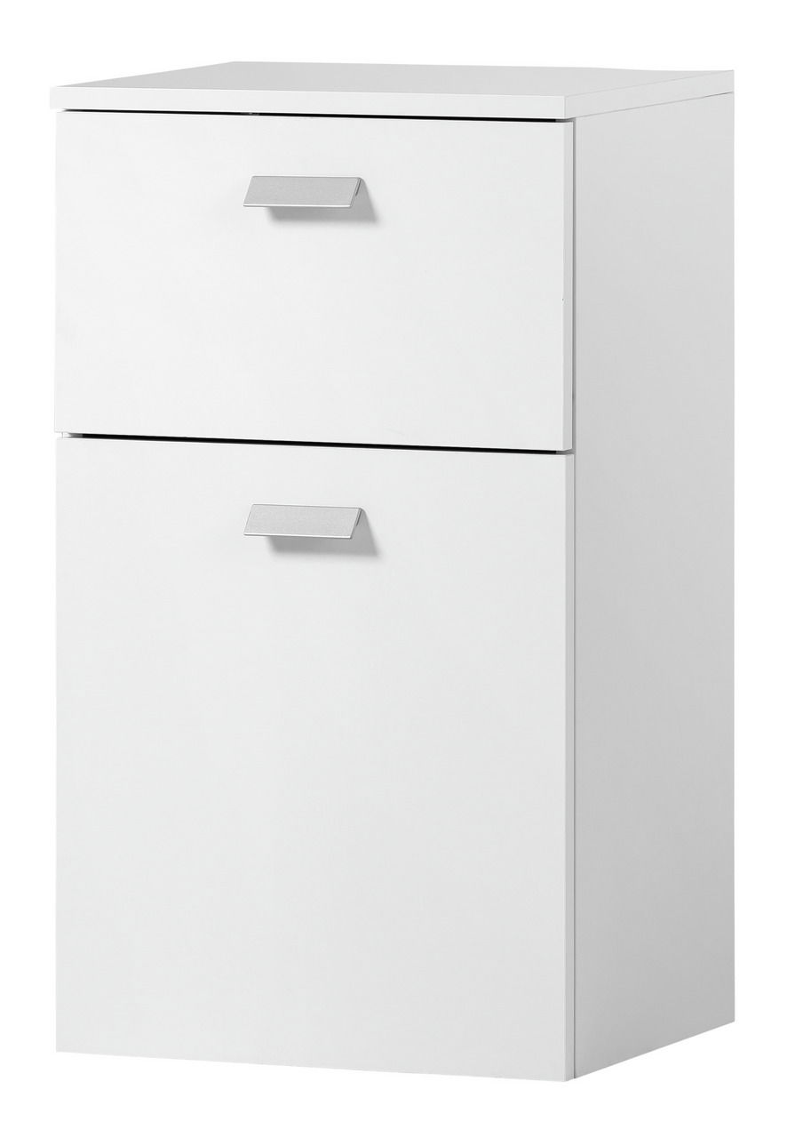 Stylife Unterschrank MONA Weißer Unterschrank mit zwei Schubladen, Frontansicht