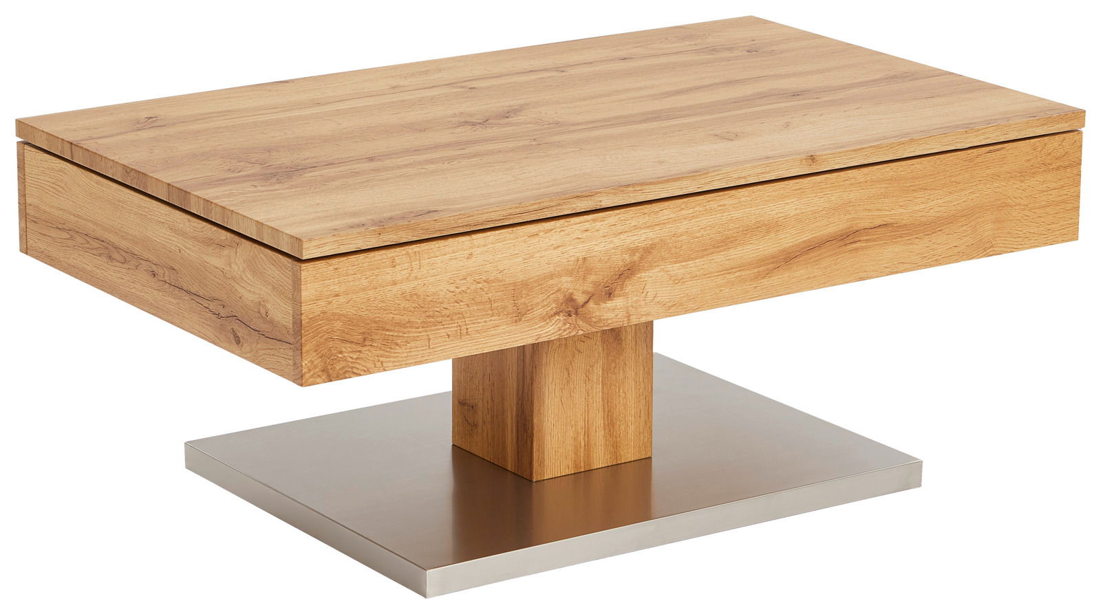 Z2 Couchtisch DEBORAH Moderner Couchtisch aus Holz mit rechteckiger Tischplatte und stabiler Basis, seitliche Perspektive