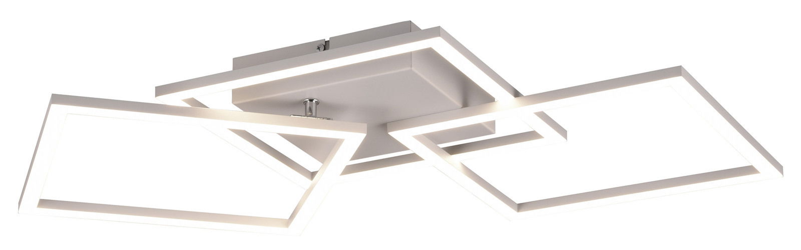 Moderne Deckenleuchte Trail mit drei rechteckigen, überlappenden Rahmen, seitliche Perspektive