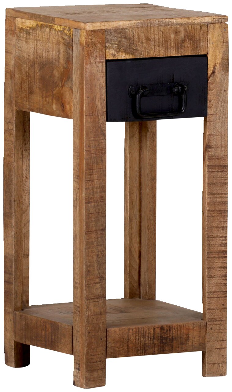 Landscape Beistelltisch niedrig BARNEY Beistelltisch aus Holz mit Schublade, frontal betrachtet