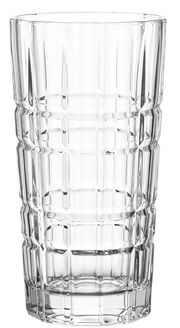 Transparentes Longdrinkglas SPIRITII 400ml mit strukturiertem Design, frontale Ansicht