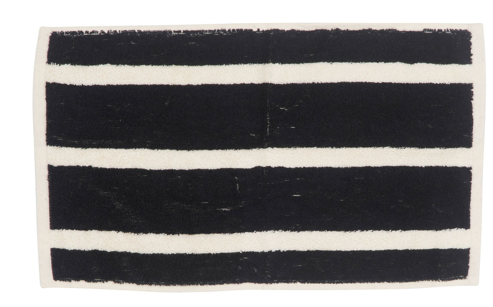 Gästetuch mit schwarz-weißen Streifen, Draufsicht