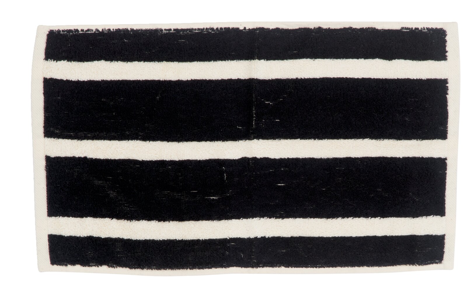 Gastenhanddoek met zwart-witte strepen, bovenaanzicht