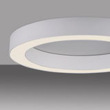 Moderne LED-Deckenleuchte in Ringform, seitliche Perspektive