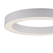 Moderne LED-Deckenleuchte in Ringform, seitliche Perspektive