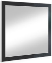 Moderner Spiegel mit schwarzem Rahmen, seitliche Perspektive