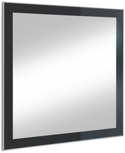 Moderner Spiegel mit schwarzem Rahmen, seitliche Perspektive