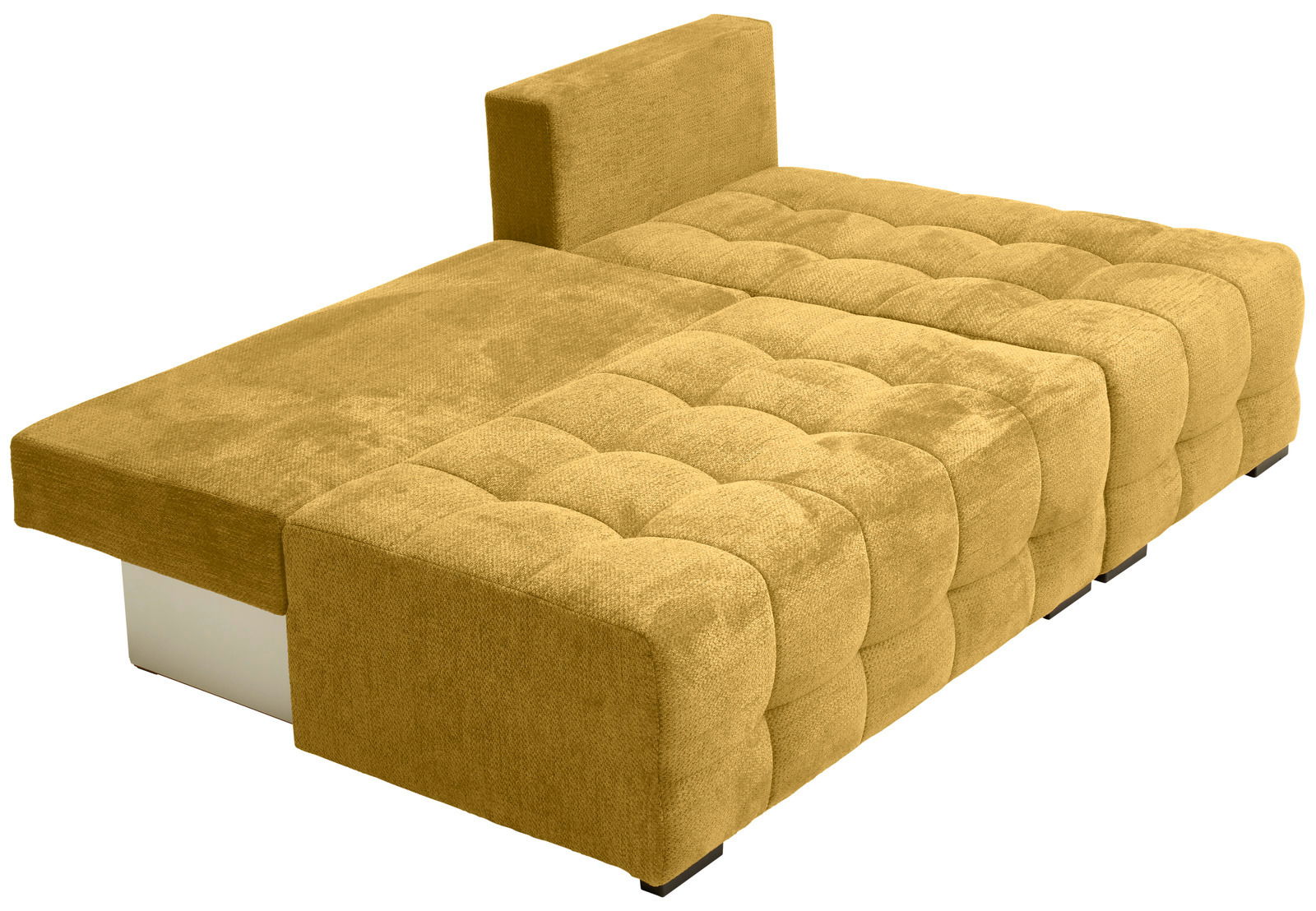 Gelbes Ecksofa MEZZO mit Ottomane rechts, Ansicht von schräg oben