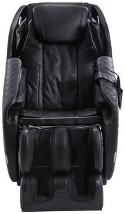 Schwarzer Massagesessel aus Leder, Frontalansicht