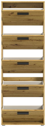 Schuhkipper aus Holz mit fünf Klappen, frontale Ansicht