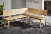Eckbank aus Holz in L-Form, Perspektive von vorne links