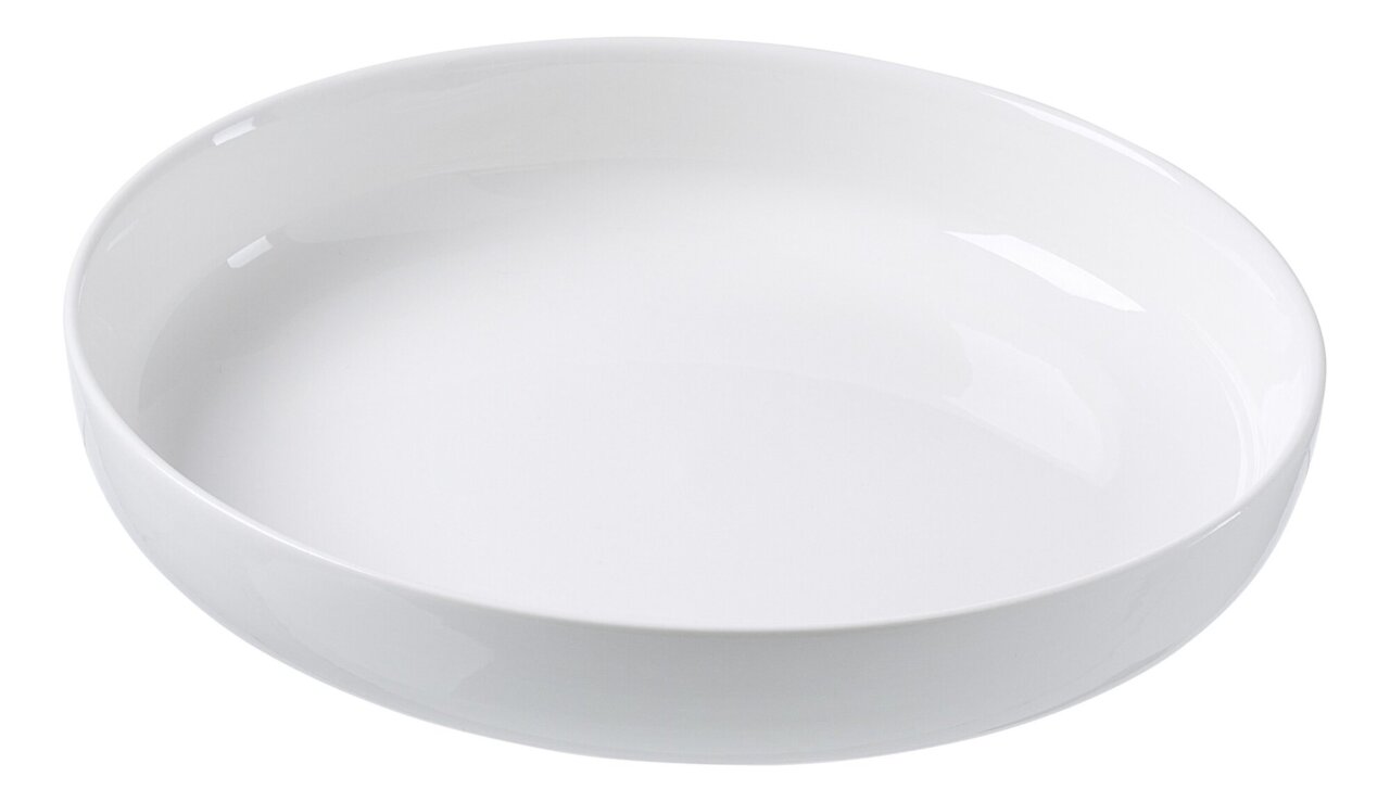 Weißer Pastateller Skagen mit einem Durchmesser von 21,5 cm, seitliche Perspektive