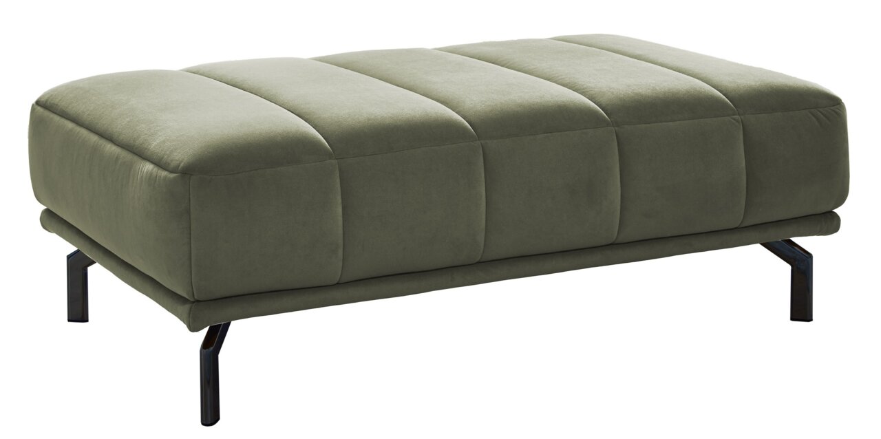 Beldomo Style XXL-Hocker KLAGENFURT Grüner XXL-Hocker der Serie KLAGENFURT, seitliche Perspektive