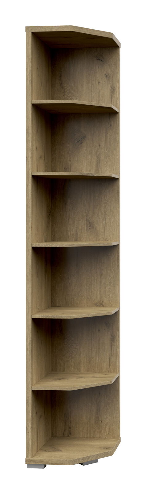 Voleo Eckregal CONNECT Eckregal aus Holz mit sechs offenen Fächern, frontale Ansicht