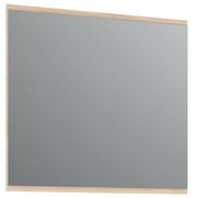Rechteckiger Spiegel mit Holzrahmen, seitliche Perspektive