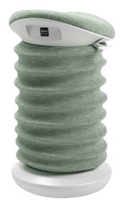 Grüner Aktiv-Sitz mit wellenförmigem Design, seitliche Perspektive