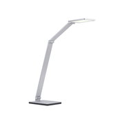 Moderne Tischleuchte aus Aluminium mit verstellbarem Arm, seitliche Perspektive