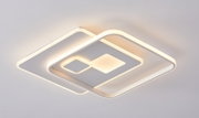 Moderne LED-Deckenleuchte in quadratischem Design, seitliche Perspektive