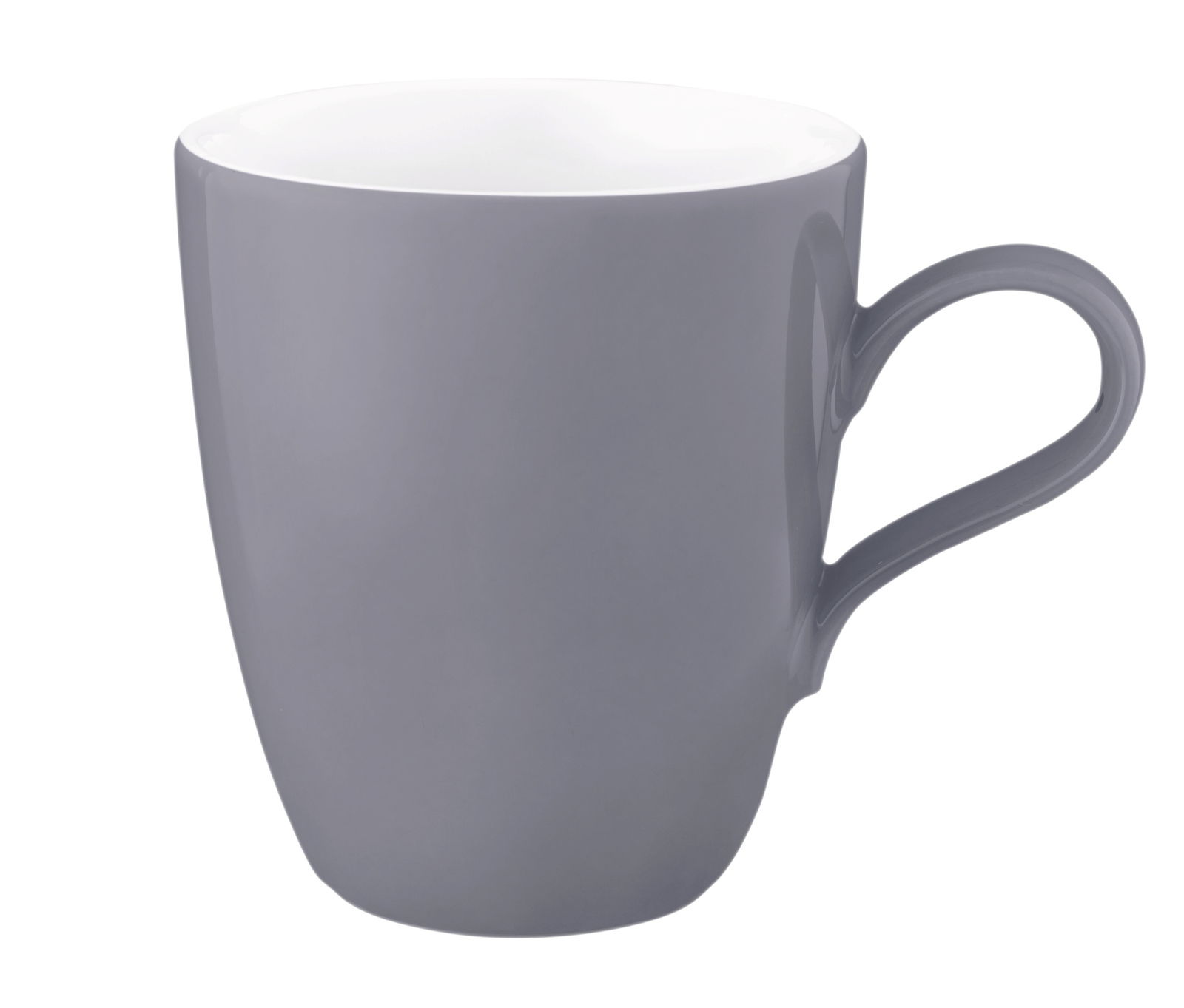 Seltmann Weiden Kaffeebecher Fashion Grauer Becher mit Henkel, 0,40l, seitliche Perspektive