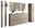 Moderano Garderoben-Set LECCO Modernes Garderobenset in Beige mit Spiegel, Hakenleisten und Schrank, seitliche Perspektive