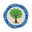 Rundes Emblem mit einem stilisierten Baum in der Mitte, umgeben von einem blauen Ring mit den Worten 'Massiv', 'Solid', 'Massief', 'Masivo'. Frontalansicht.