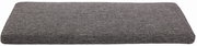 Graues Sitzkissen in rechteckiger Form, seitliche Perspektive